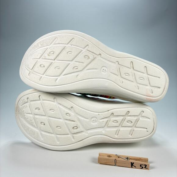 Bzees Smile II White Slide Wedge Sandal Striped Slip-On Shoe Women’s Size 8.5M - Picture 10 of 10